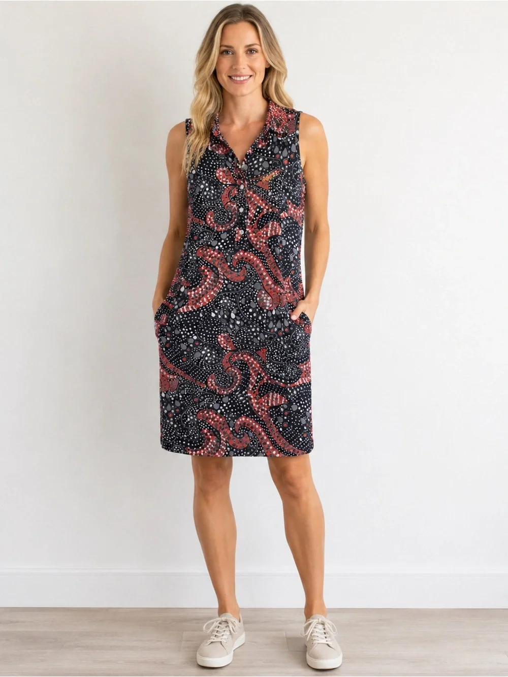 Tee2Sea Sleeveless Paisley Golf Dress With Pockets Small
